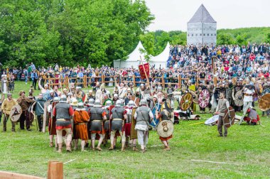 Moskova, Rusya - 10 Haziran 2017: Roma barbarların savaş sitesinde 