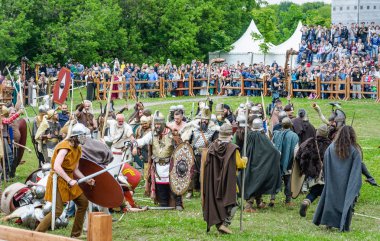 Moskova, Rusya - 10 Haziran 2017: Roma barbarların savaş sitesinde 
