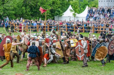 Moskova, Rusya - 10 Haziran 2017: Roma barbarların savaş sitesinde 