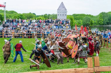 Moskova, Rusya - 10 Haziran 2017: Roma barbarların savaş sitesinde 