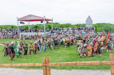 Moskova, Rusya - 10 Haziran 2017: Roma barbarların savaş sitesinde 