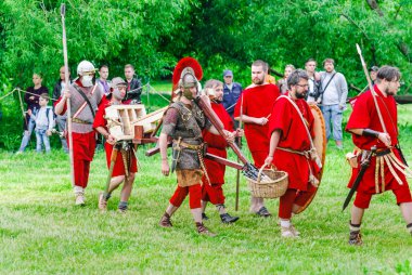 Moskova, Rusya - 10 Haziran 2017: Roma lejyonları Çekme Makinası 