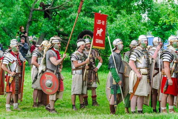 Moskou Rusland Juni 2017 Romeinse Legionairs Site Ancient Rome Haar — Stockfoto