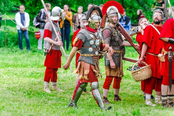 Moscou Rússia Julho 2017 Legionários Romanos Local Roma Antiga Seus — Fotografia de Stock