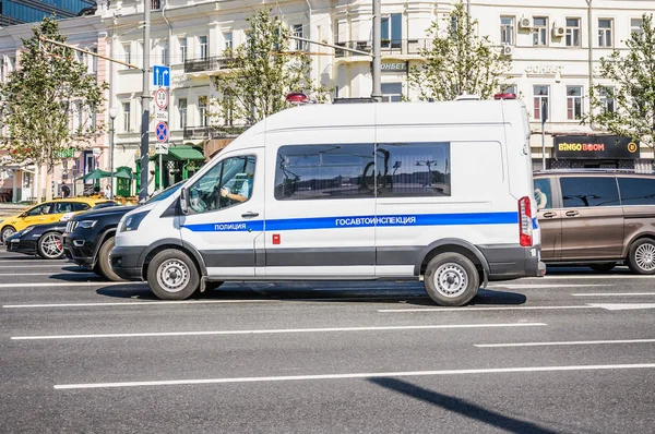 Moscow Russia Agustus 2018 Mobil Inspektorat Lalu Lintas Negara Jalan — Stok Foto