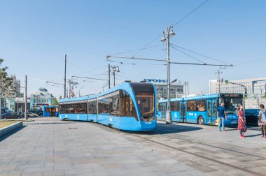 Moskova, Rusya - 27 Ağustos 2018: Tramvay 71-931 