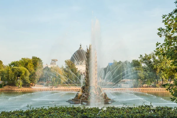 Legendary Soviet Fountain Zolotoy Kolos Golden Ear Built 1954 Vdnh — Stock Photo, Image