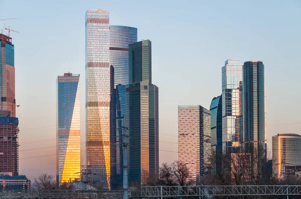 Moscow Russia November 2018 Business Center Moscow City Sunset — Stock Photo, Image