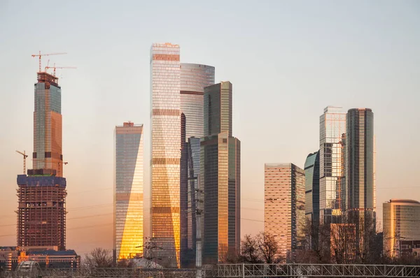 Moscou Rússia Novembro 2018 Centro Negócios Moscow City Pôr Sol — Fotografia de Stock