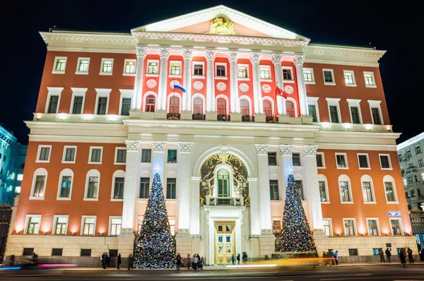 Moscú Rusia Enero 2018 Edificio Del Ayuntamiento Moscú Calle Tverskaya — Foto de Stock