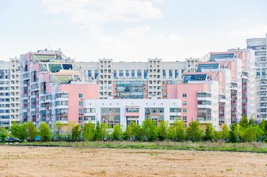 Moskova, Rusya - 18 Mayıs 2017: Konut kompleksi 