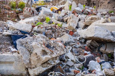 Bir sürü boş arazi inşaat atık. Arka plan, doku