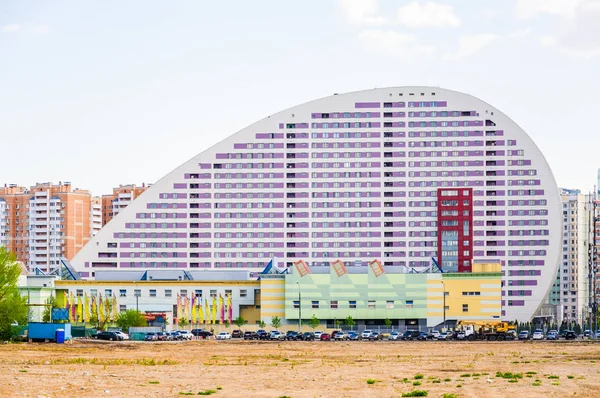 Moscow Russia May 2017 Fragment Residential Complex Parus Building School — Stock Photo, Image