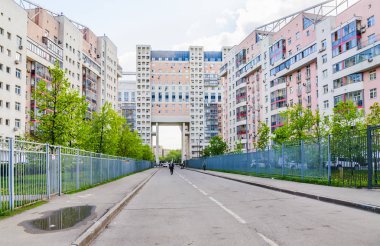 MOSCOW, RUSSIA - MAY 18, 2017: 3rd Khodynsky passage and residential complex 