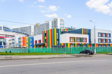 Moskova, Rusya - 18 Mayıs 2017: Okul öncesi okul 1409, Khodynsky Bulvarı Şubesi