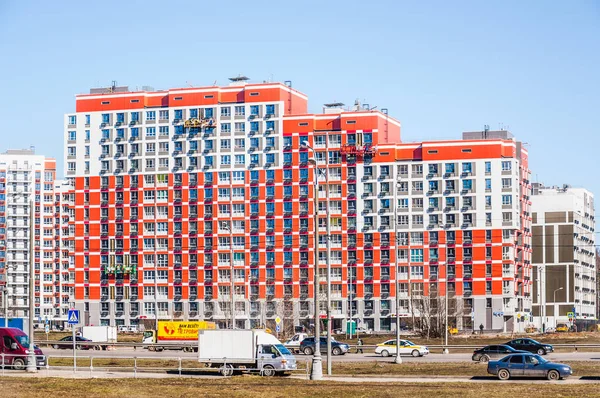 Moskva Duben 2019 Nový Překrásný Prefabrikované Bloky Bytů Obytný Komplex — Stock fotografie