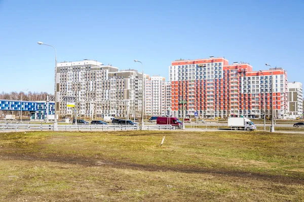 Moskva Duben 2019 Nový Překrásný Prefabrikované Bloky Bytů Obytný Komplex — Stock fotografie