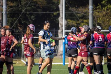 Tokyo, Japonya, 4 Kasım 2023: Kadınlar Rugby Karşılaşması Su Şişeleri Değişimi