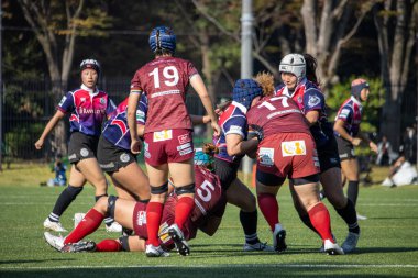Tokyo, Japonya, 4 Kasım 2023: Bayanlar Rugby Maçı İlerliyor