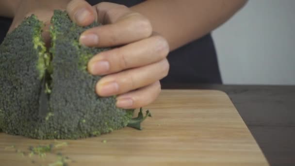 Mouvement Lent Gros Plan Femme Chef Qui Prépare Une Salade — Video