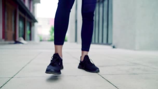 Movimento Lento Saudável Bela Jovem Atleta Asiático Mulheres Esportes Roupas — Vídeo de Stock