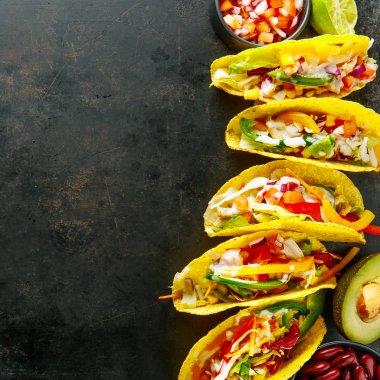 Sebze ile lezzetli iştah açıcı tacos