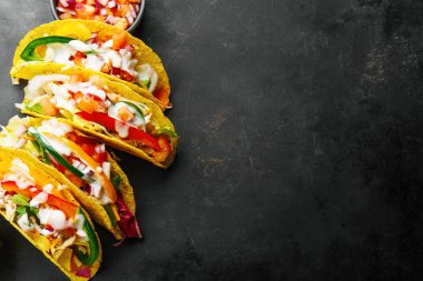 Sebze ile lezzetli iştah açıcı tacos