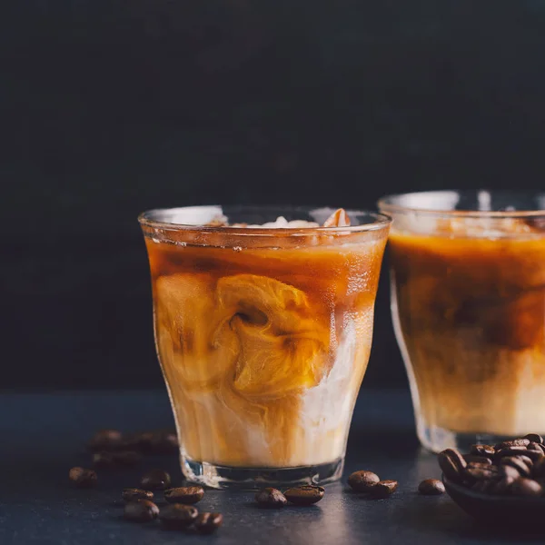 Ice coffee in glasses — стоковое фото