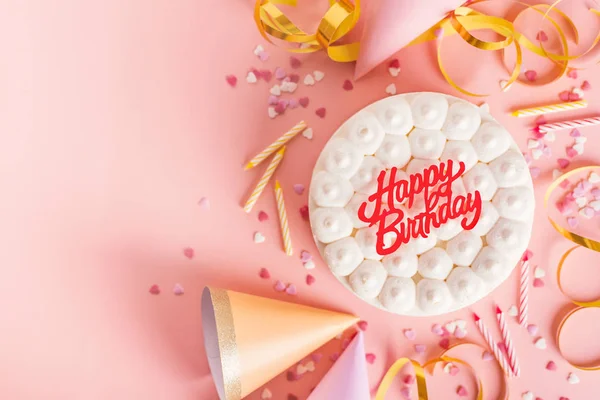 Fiesta de fondo de cumpleaños con pastel —  Fotos de Stock