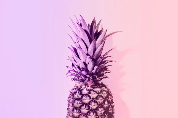 Pineapple in neon color — Stock Photo, Image