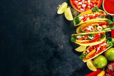 Sebze ile lezzetli iştah açıcı tacos