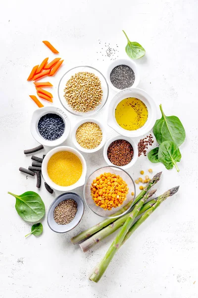 Healthy food concept with healthy ingredients — Stock Photo, Image