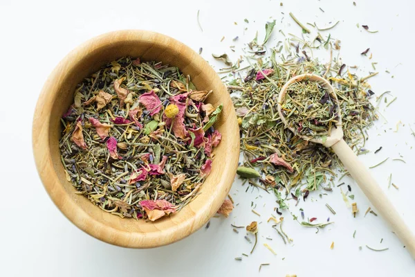 Suchý přírodní bylinný čaj — Stock fotografie