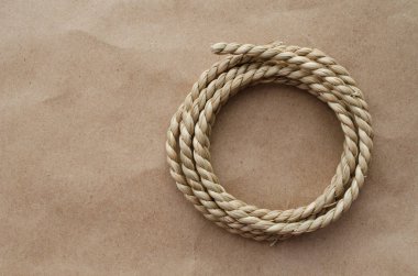 doğal malzeme ip craft Kağıt arka plan, üstten görünüm üzerinde kopya alanı