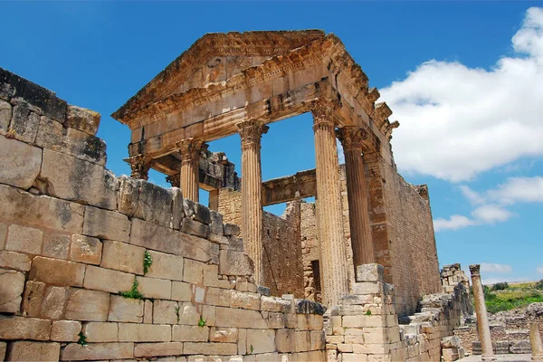 Les Ruines Architecture Capitole Romain Tunisie Dougga — Photo