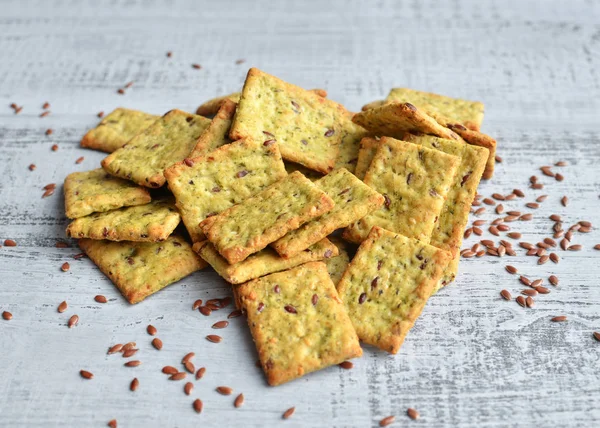 Italian bread snack over wooden background, top view — Stock Image Italian bread snack over wooden background, top view Stock Picture