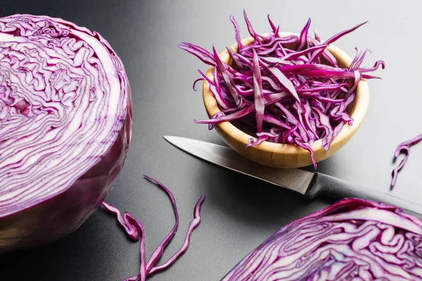 chopped red cabbage salad