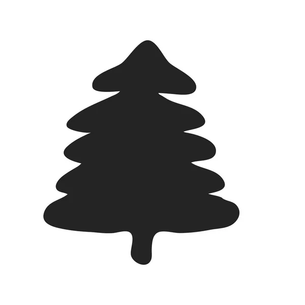 Hand drawn icon vector cartoon pine Christmas tree