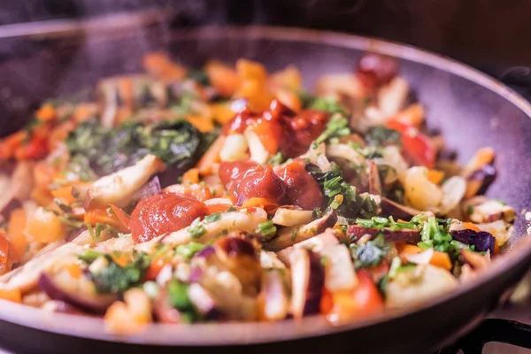 Sliced Vegetables Pan Vegetable Stew Stock Image