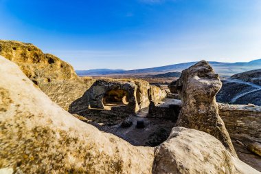 Mağara şehri Uplistsihe. Gürcistan 'daki ilk şehirlerden biri.