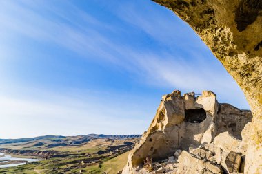 Mağara şehri Uplistsihe. Gürcistan 'daki ilk şehirlerden biri.