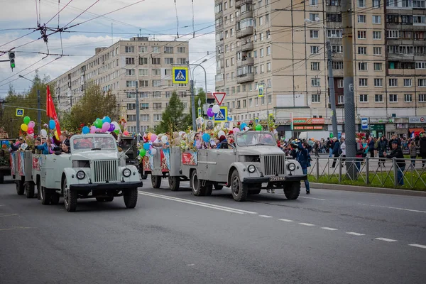 Slavnostní Akce Květnu 2019 Nevském Okrese Petrohrad Rusku Slavnostní Průvod — Stock fotografie