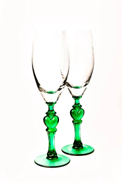 Beautiful Wine Cocktail Glasses White Background — Stock Photo, Image