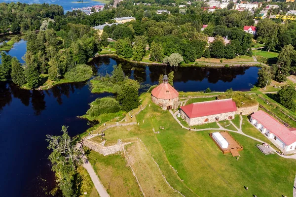 Panorama Desde Aire Del Museo Fortaleza Korela Priozersk Región Leningrado — Foto de Stock