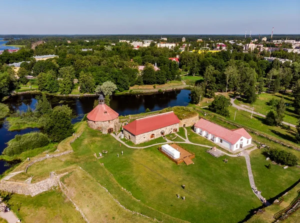 Panorama Desde Aire Del Museo Fortaleza Korela Priozersk Región Leningrado — Foto de Stock