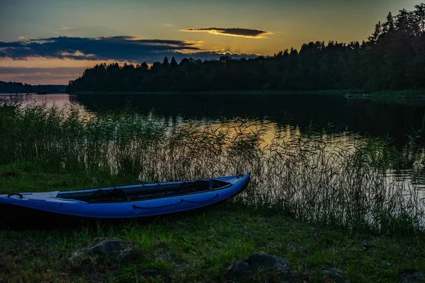 Nattlandskap Lake Ladoga Karelia Ryssland — Stockfoto