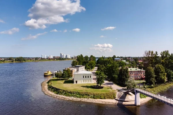Panorama Village Ust Izhora Environs Saint Pétersbourg Russie Ust Rivière — Photo