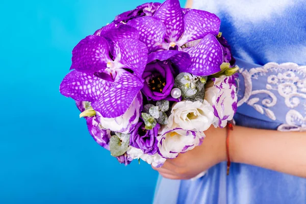Bukiet Ślubny Dniu Ślubu Kwiaty Dla Panny Młodej Mały Bukiet — Zdjęcie stockowe