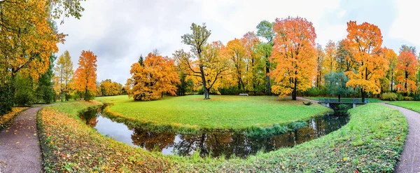 Paesaggio Autunno Natura Magnifica Città Regione Pushkin Leningrado — Foto Stock