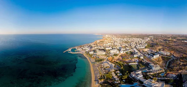 Pohled Shora Ayia Napa Kypr Letecký Pohled Středomořské Pobřežní Letovisko — Stock fotografie